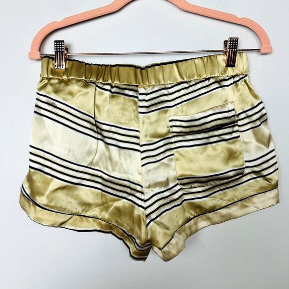 Free People Soft Satin Striped Drawstring Button Fly Shorts Size Medium - Picture 6 of 6